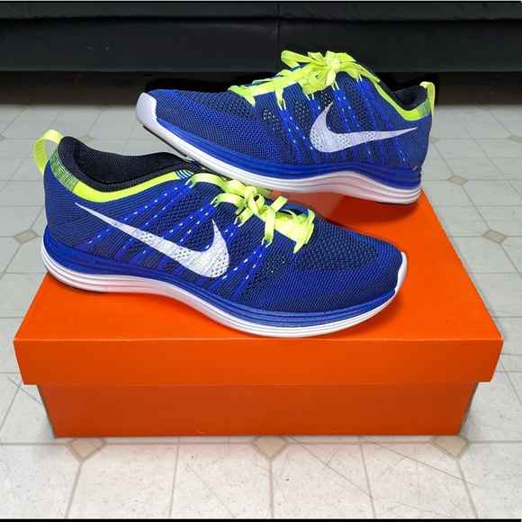 Nike Flyknit Lunar One+ Game Royal/Volt - Size 8.5 Men - Picture 1 of 10